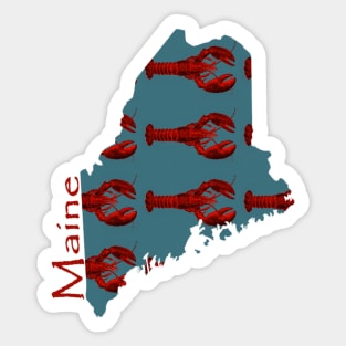 Maine Lobster on Map Sticker